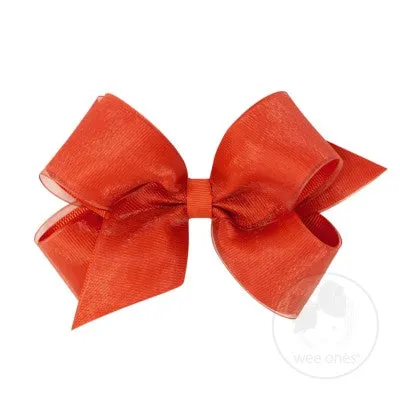 Medium Overlay Grosgrain Bow on Clippie (55  Colors)