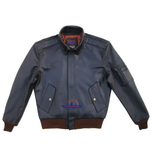 Men Real Leather Jacket MA-1 Army Pilot Bomber Military Goatskin Seal Brown
