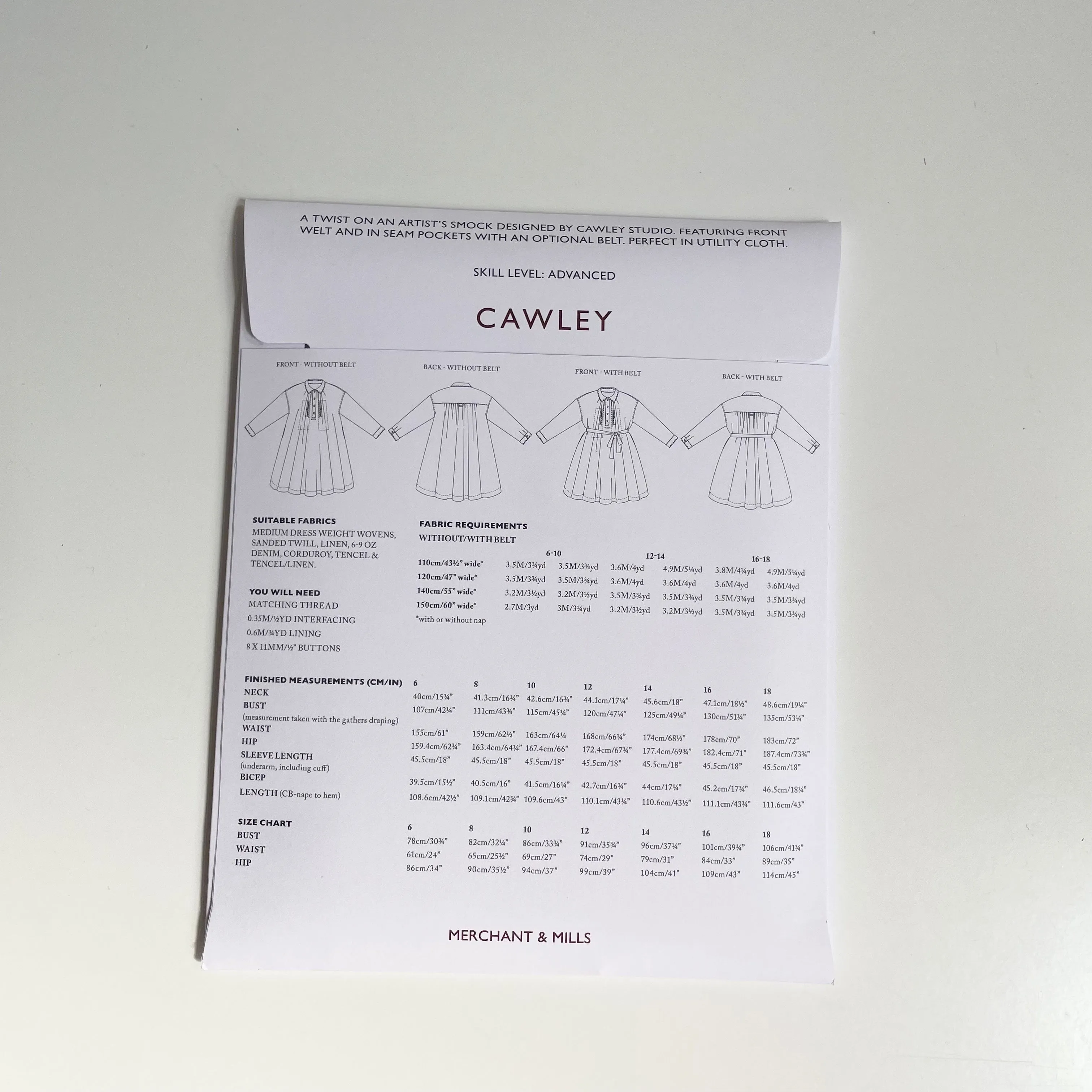 Merchant & Mills Pattern : The Cawley