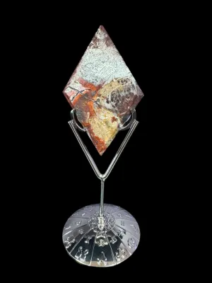 Mexican Agate Rhombus / Diamond with Stand