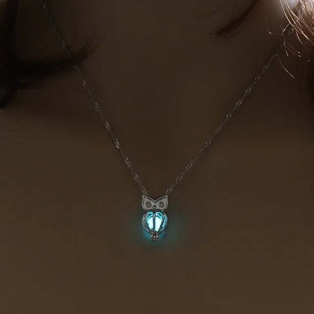 Midnight Owl: Luminous Necklace