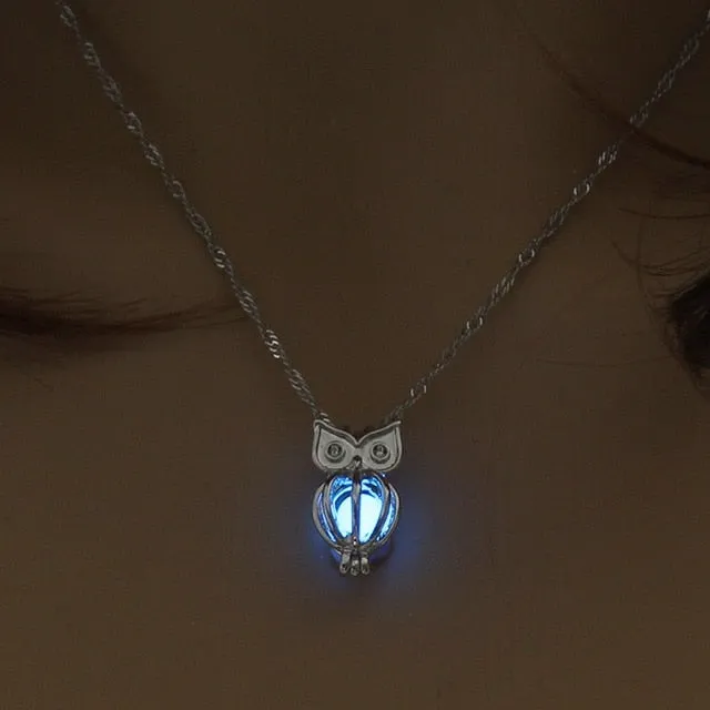 Midnight Owl: Luminous Necklace