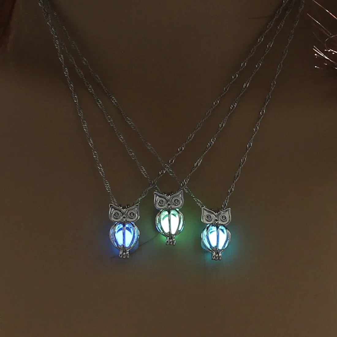 Midnight Owl: Luminous Necklace