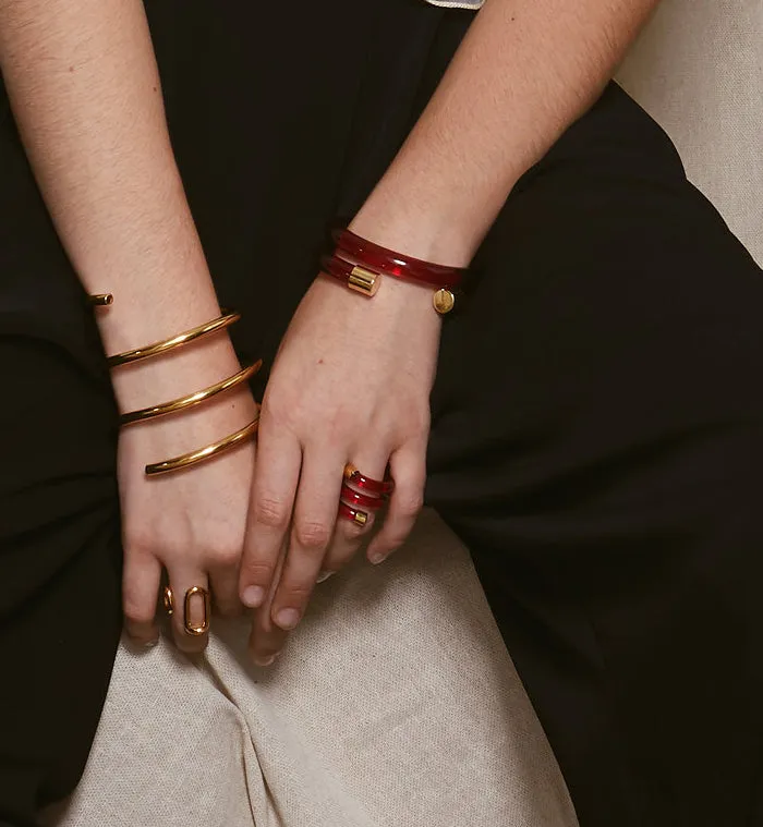 Mirage Bangle in Gold and Red