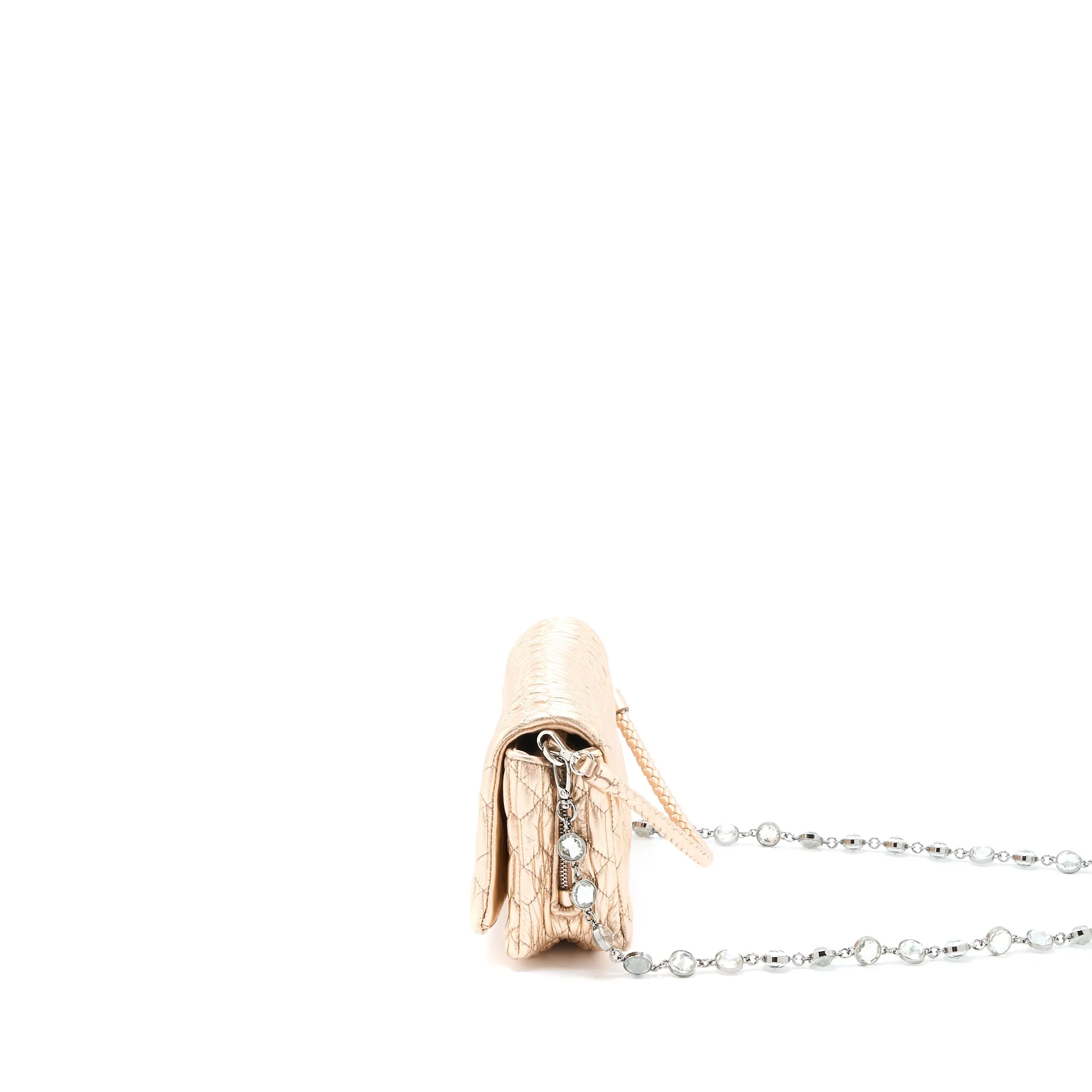 Miumiu Crystal Shoulder Bag Nappa Cipria Lame SHW