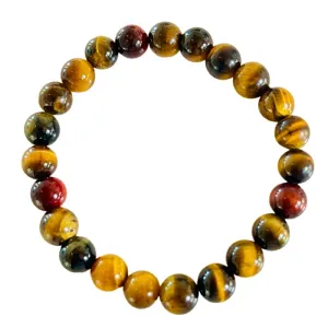 Mixed Tiger Eye Bracelet - 8mm Round