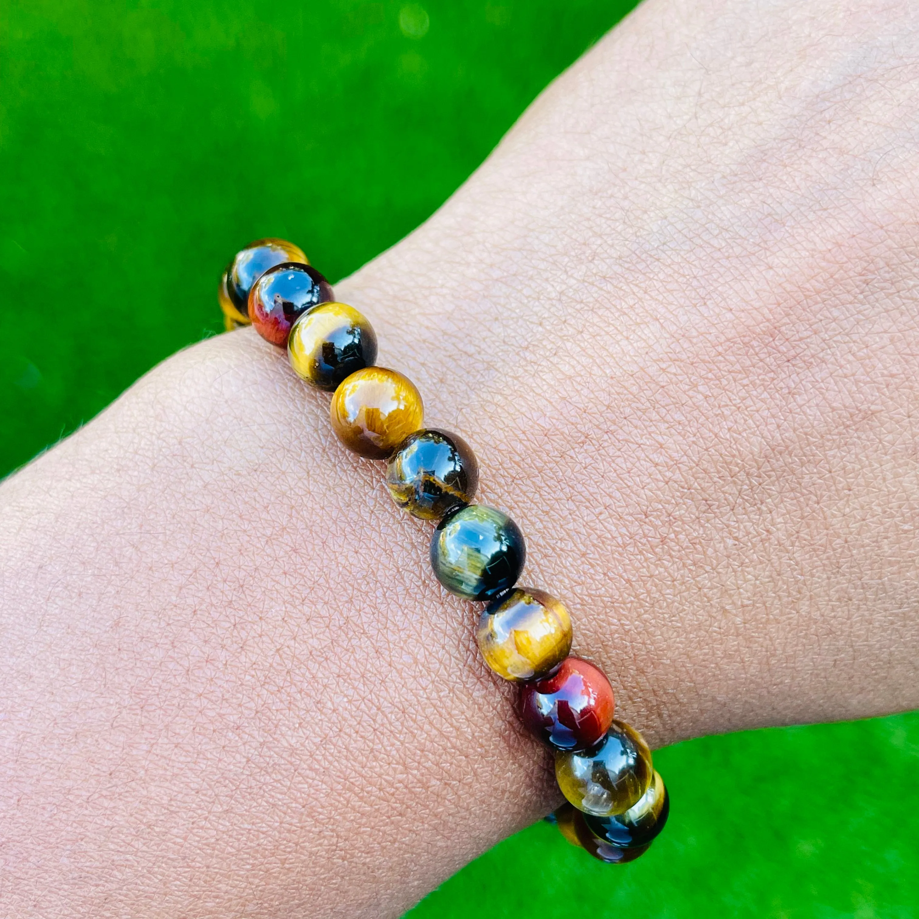 Mixed Tiger Eye Bracelet - 8mm Round