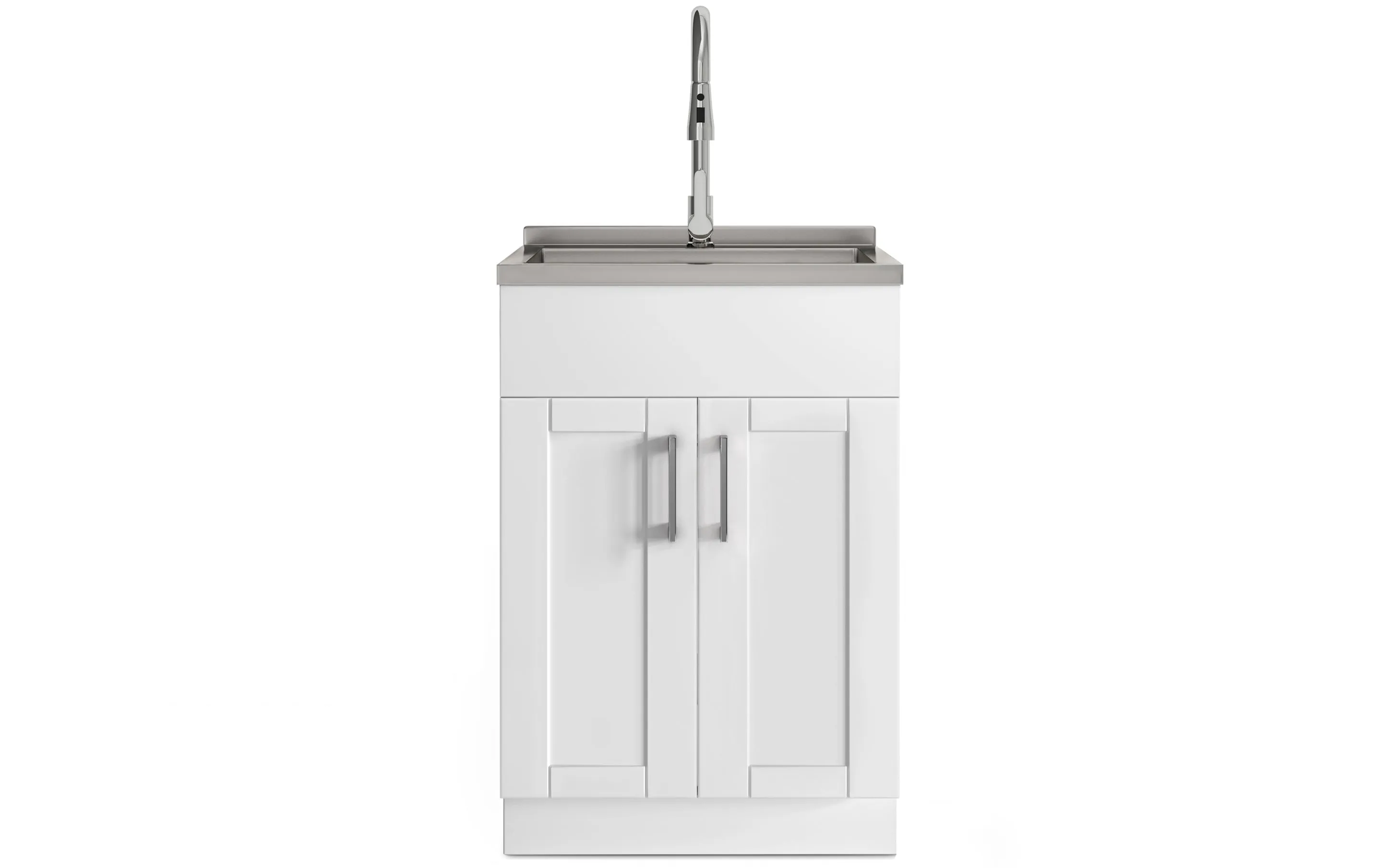Modern Wide Shaker All-In-One 24-inch Laundry Utility Sink and Cabinet