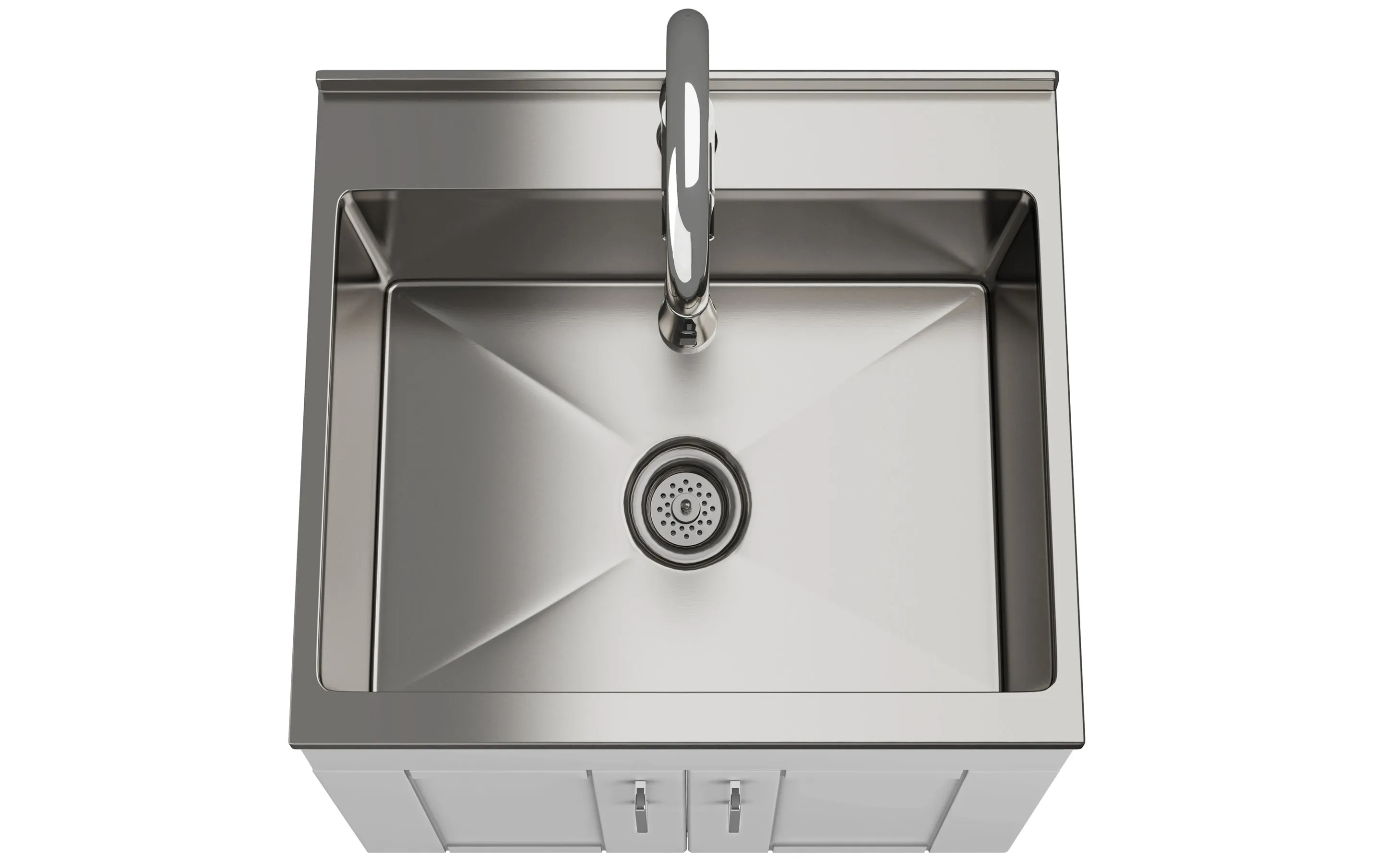 Modern Wide Shaker All-In-One 24-inch Laundry Utility Sink and Cabinet