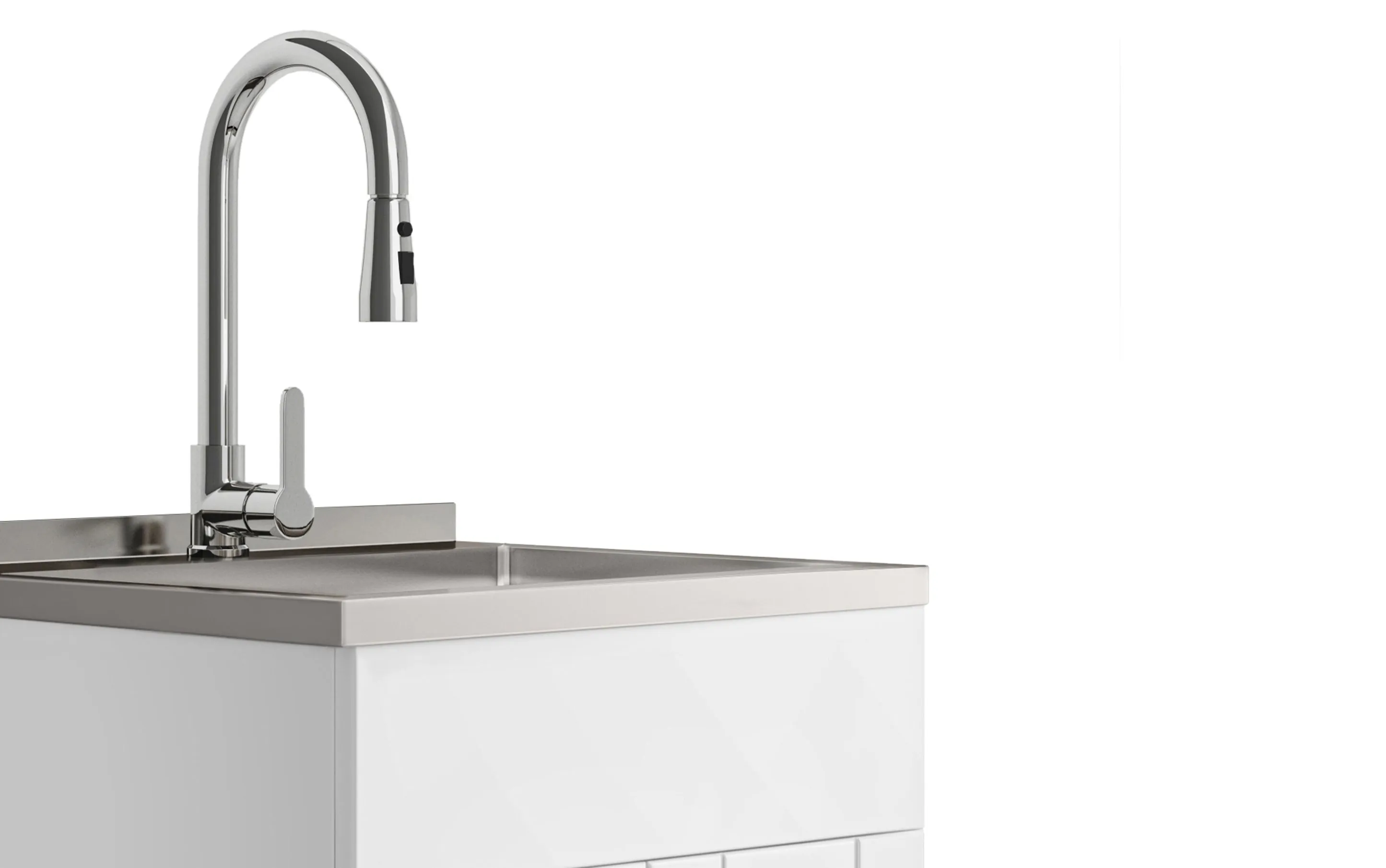 Modern Wide Shaker All-In-One 24-inch Laundry Utility Sink and Cabinet