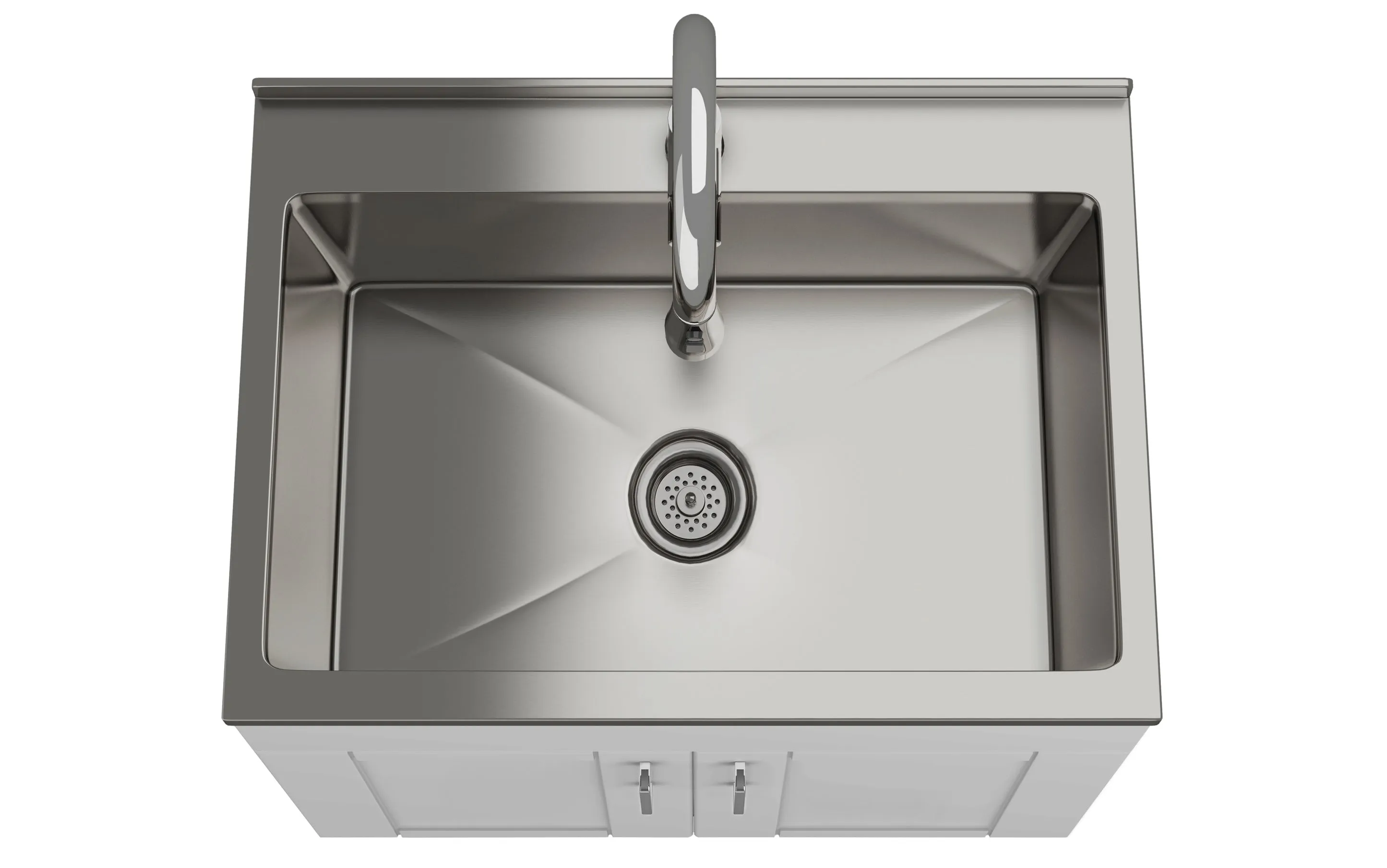 Modern Wide Shaker All-In-One 28-inch Laundry Utility Sink and Cabinet