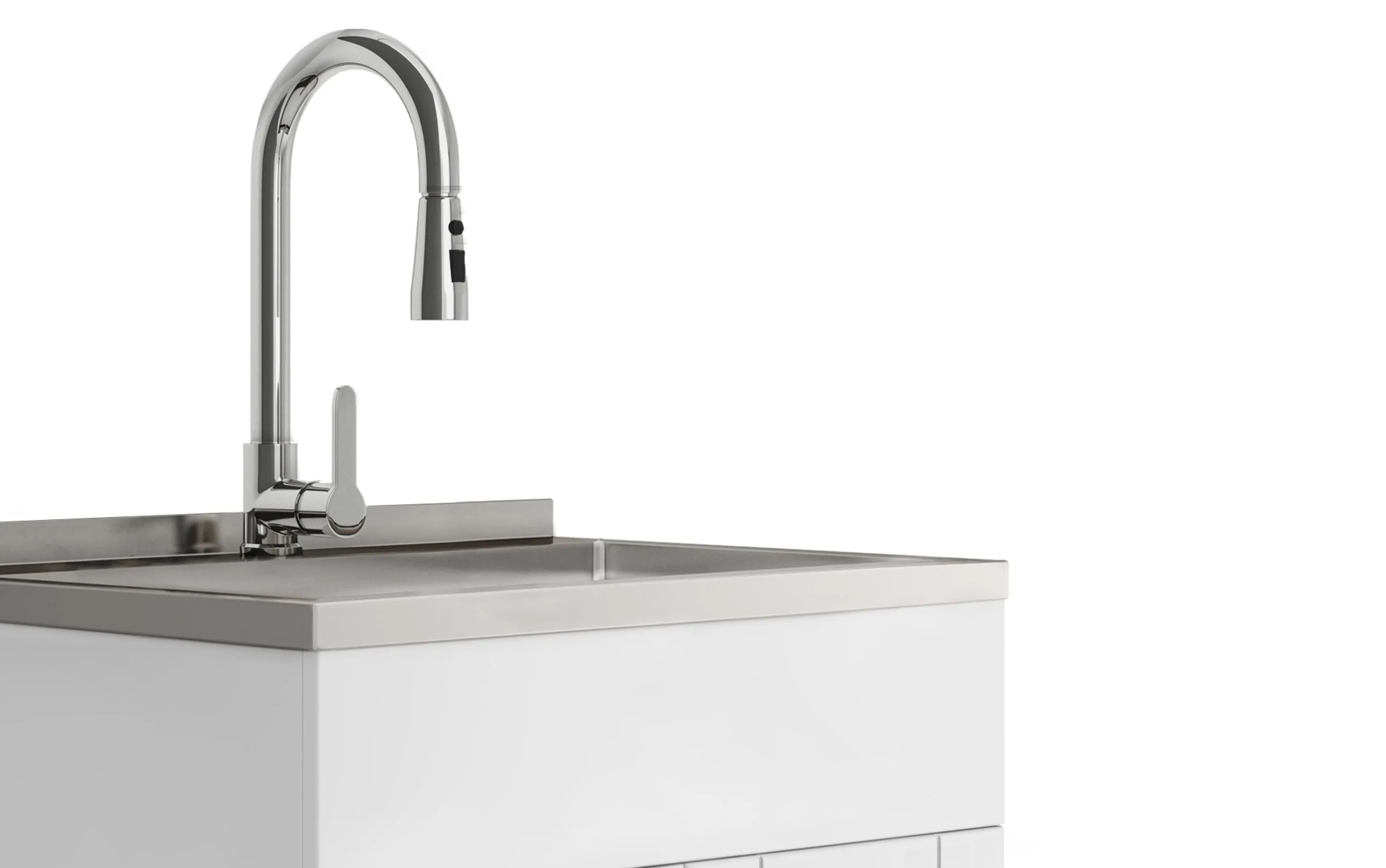 Modern Wide Shaker All-In-One 28-inch Laundry Utility Sink and Cabinet