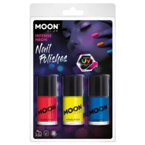 Moon Glow Intense Neon Uv Nail Polish, Red, Yellow, Blue