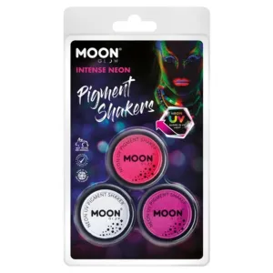 Moon Glow Intense Neon Uv Pigment Shakers, Pink, White, Purple