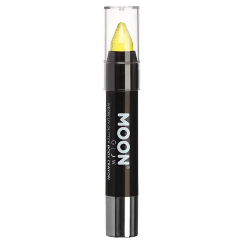 Moon Glow Neon Uv Glitter Body Crayons, Yellow
