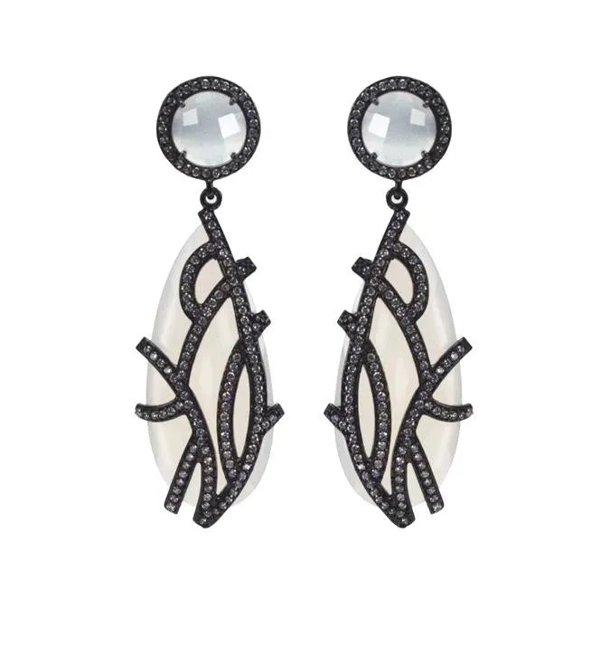 Moonstone overlay earrings