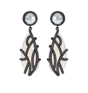 Moonstone overlay earrings