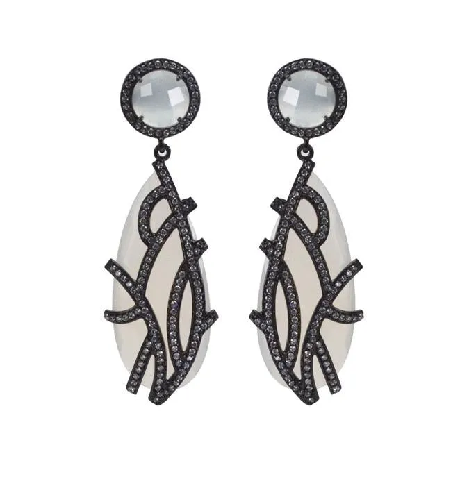 Moonstone overlay earrings
