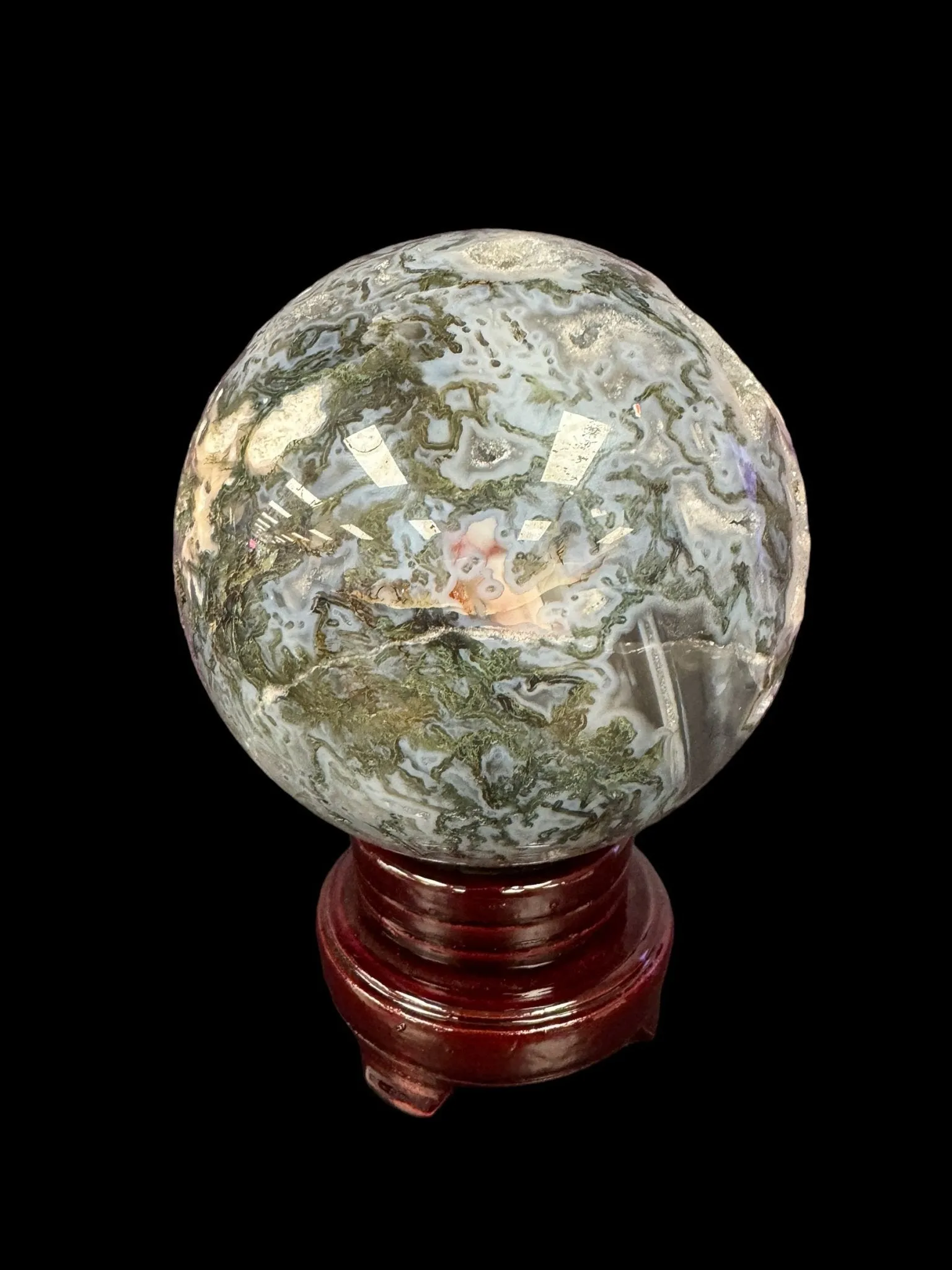 Moss Agate Druzy Sphere - Exquisite
