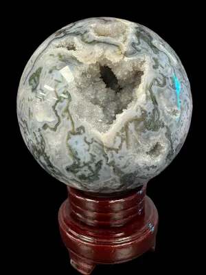 Moss Agate Druzy Sphere - Exquisite