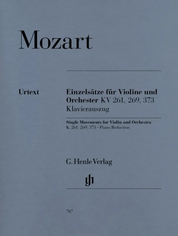 Mozart: Single Movements K 261 269 & 373 for Violin & Piano