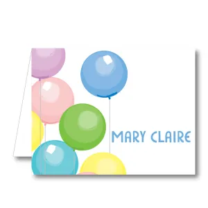 Multi Balloons Folded Notecard