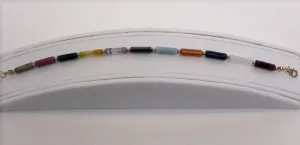 Multi Gemstone Tube Bracelet