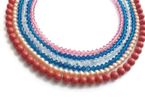 Multicolored Multi-strand Crystal Necklace - Rangoli