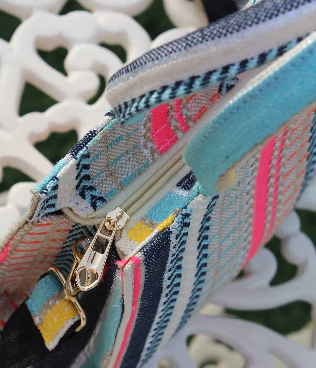 MULTIHUED STRIPES SMALL TOTE BAG