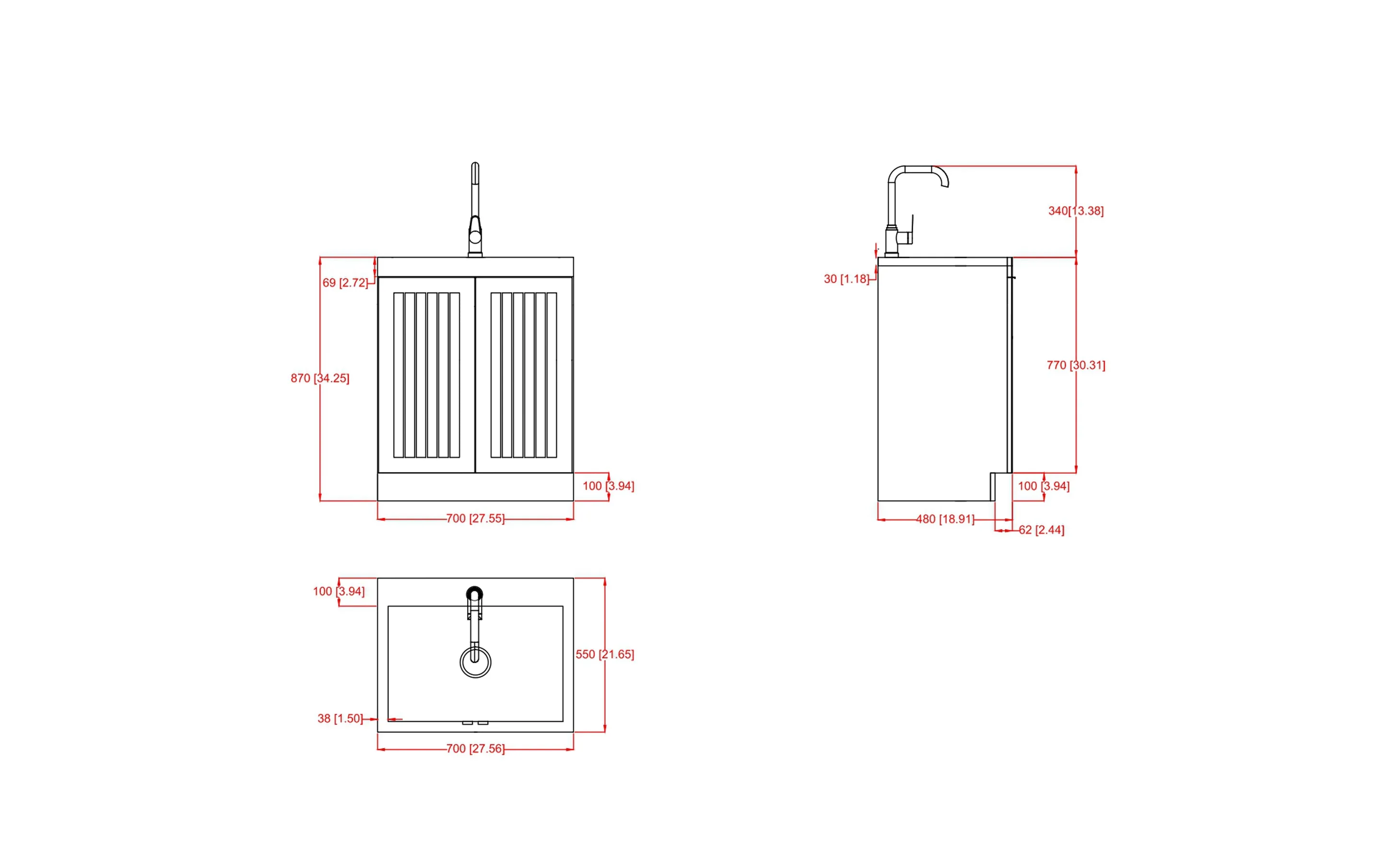 Murphy All-In-One 28-inch Laundry Utility Sink and Cabinet