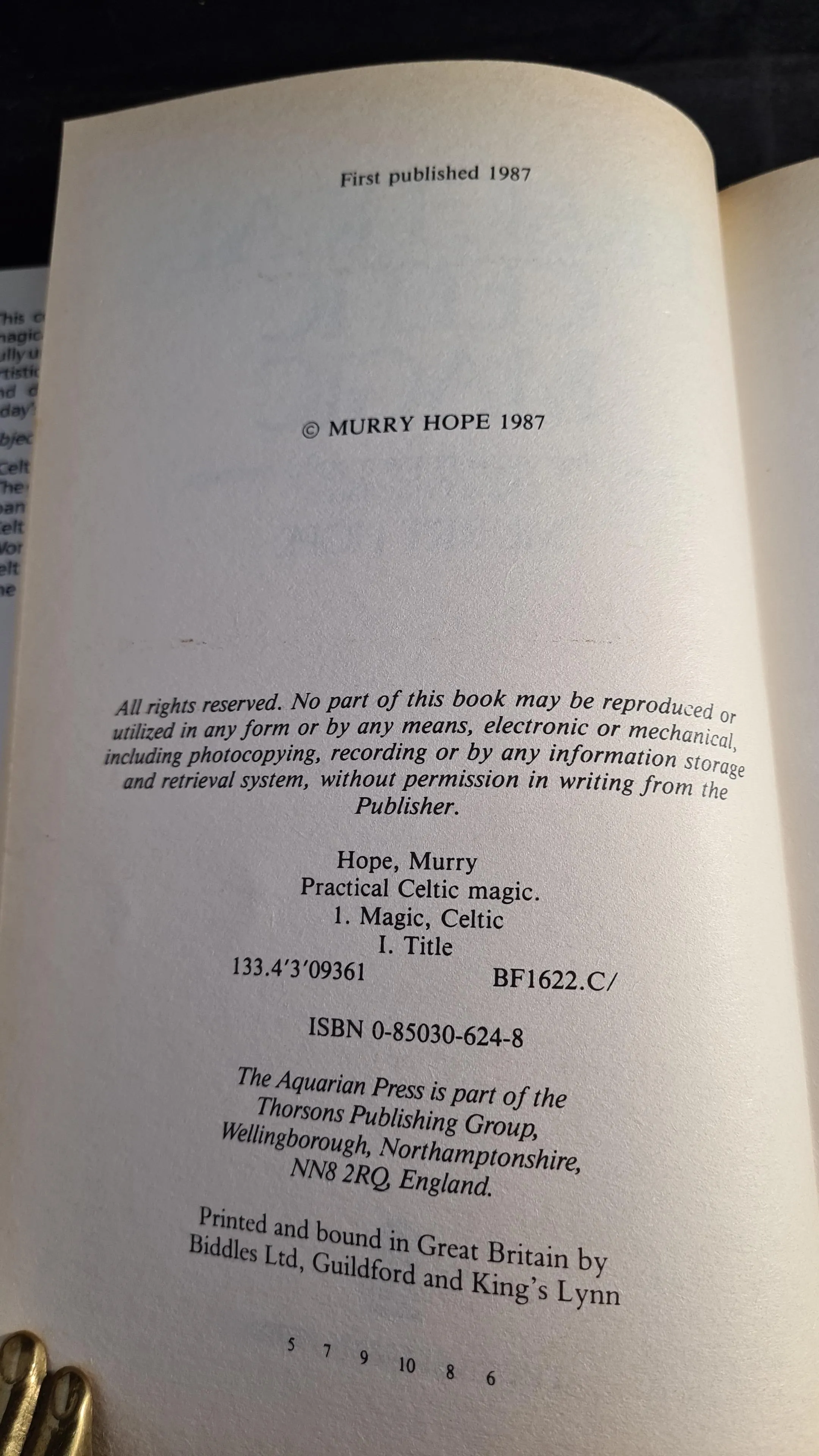 Murry Hope - Practical Celtic Magic, Aquarian Press, 1987