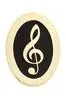 Musical Gold Plated Cloisonné Mini Pins - G - Clef Oval