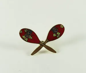 Musical Gold Plated Cloisonné Mini Pins - Maracasas