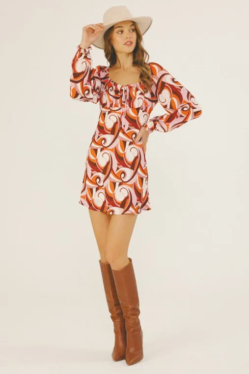 Myra Balloon Sleeve Mini Dress