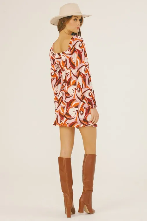 Myra Balloon Sleeve Mini Dress