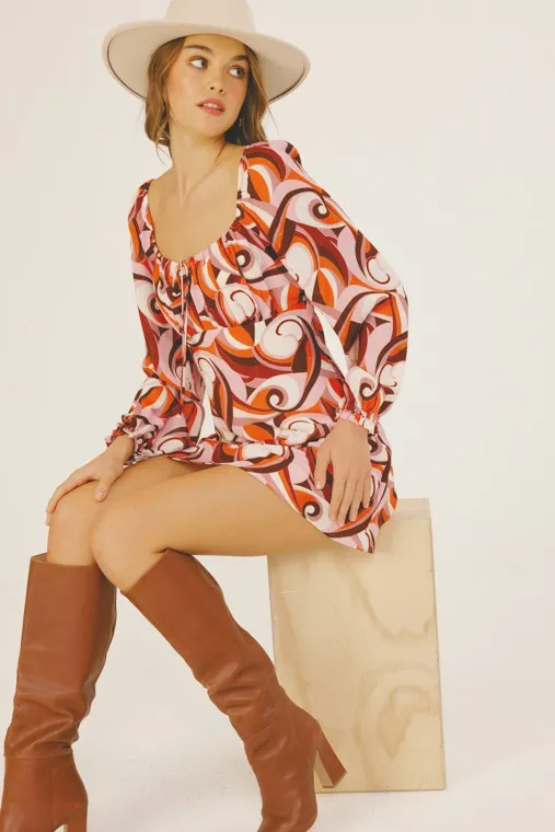 Myra Balloon Sleeve Mini Dress