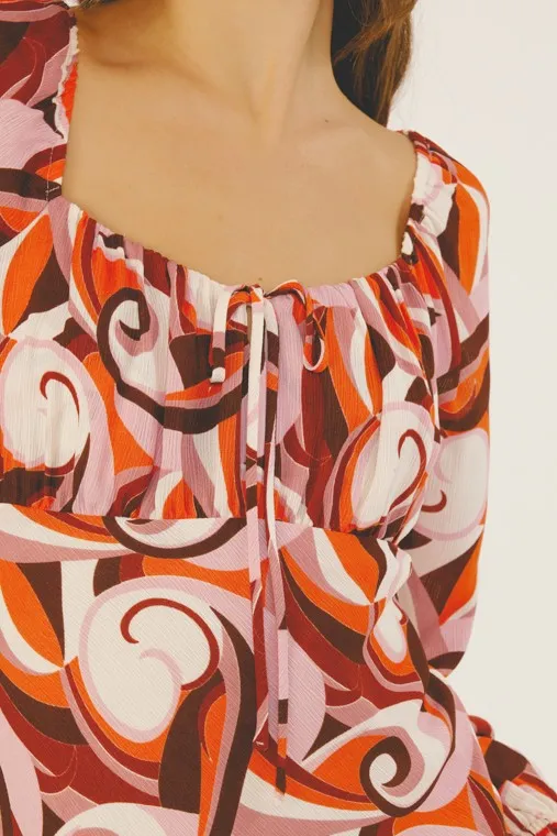 Myra Balloon Sleeve Mini Dress