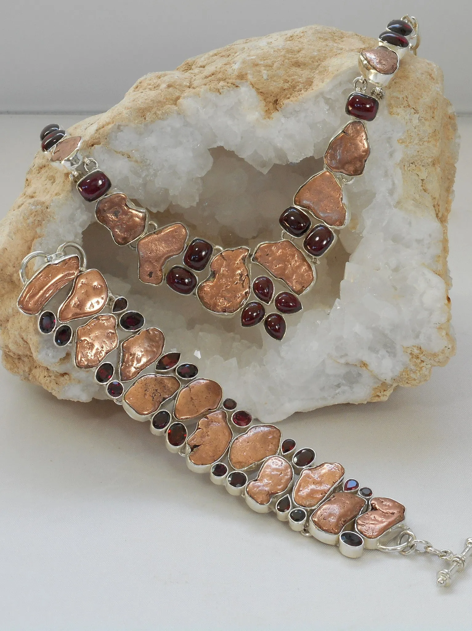 Native Copper and Garnet Necklace