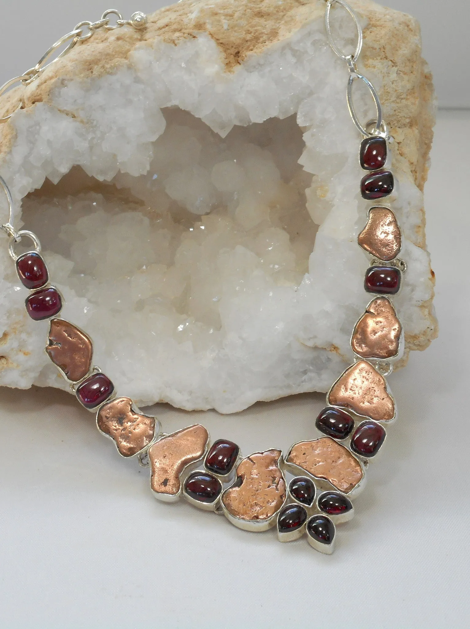 Native Copper and Garnet Necklace