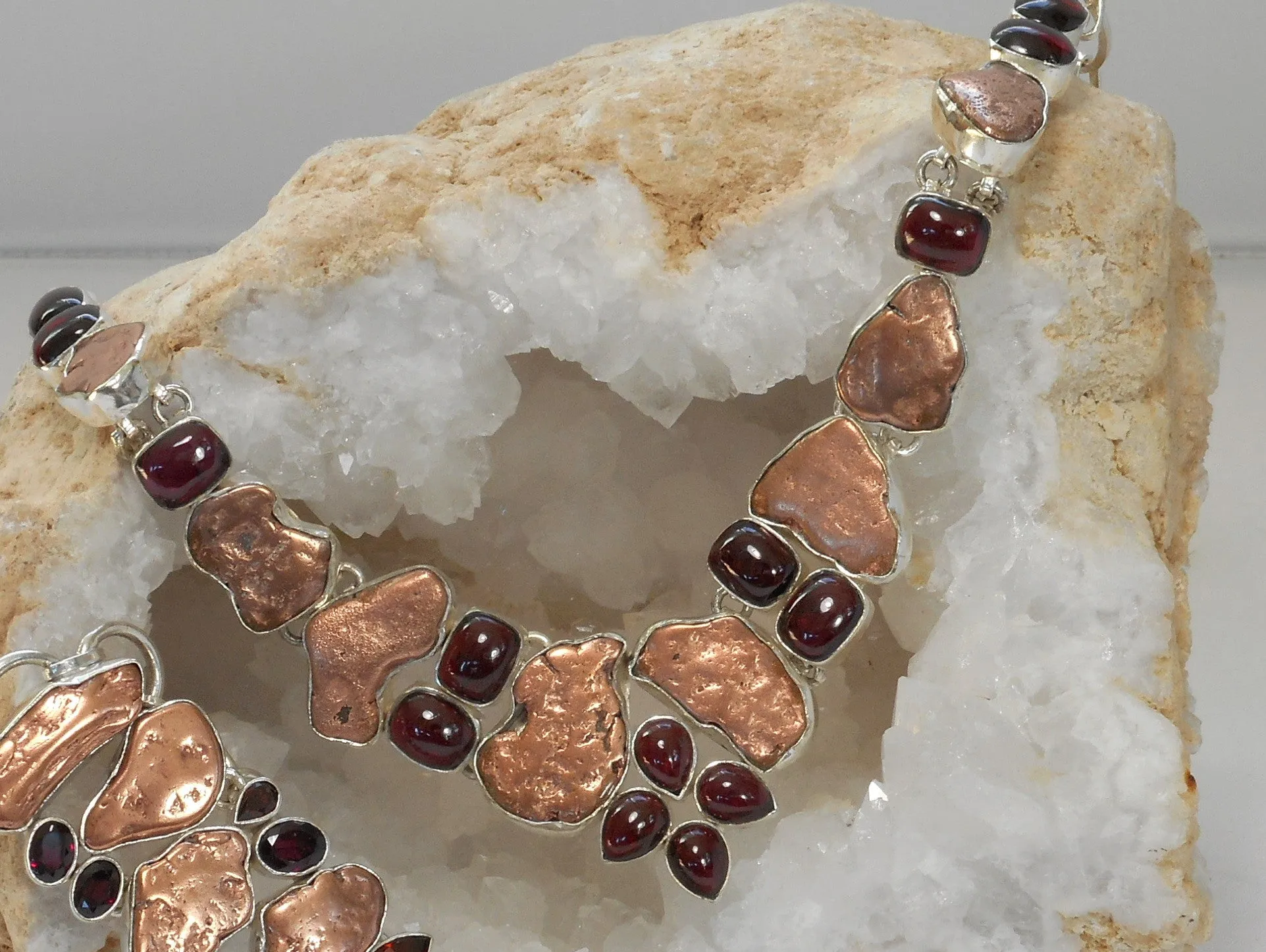 Native Copper and Garnet Necklace