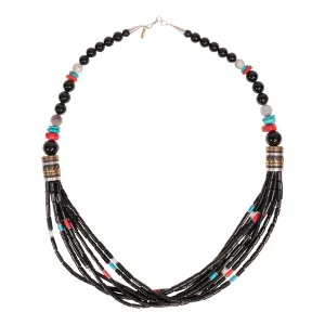Navajo Onyx Necklace by Tommy Singer