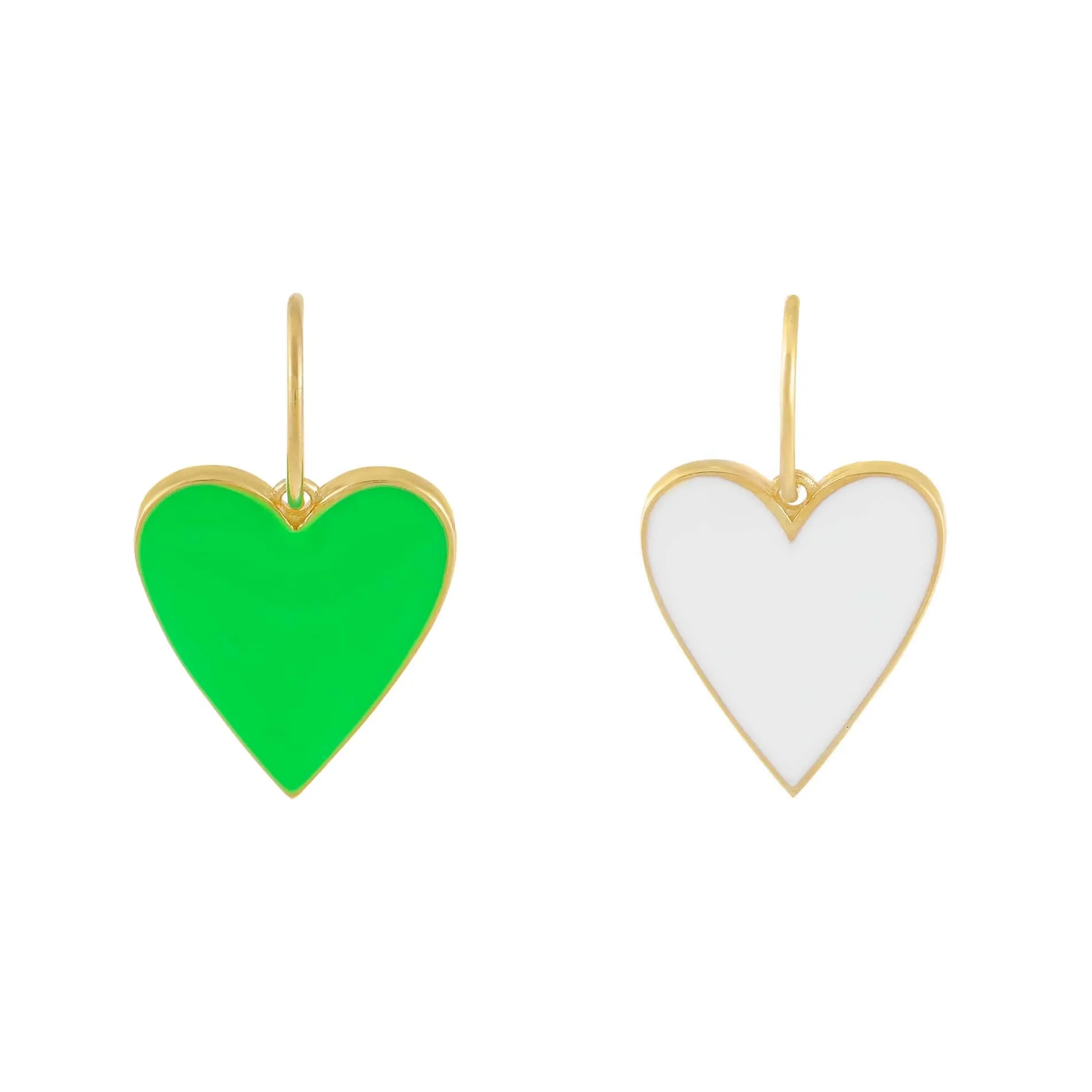 Neon Enamel Double Sided Heart Charm
