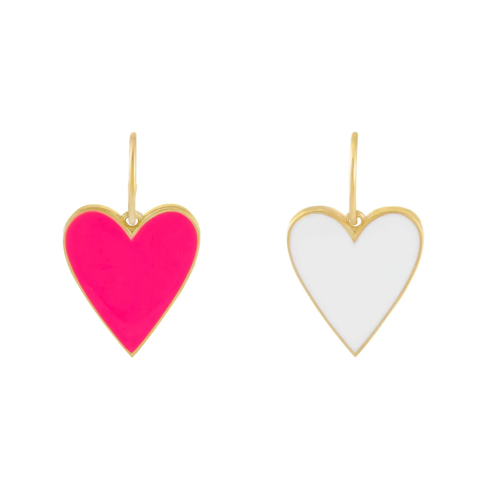 Neon Enamel Double Sided Heart Charm
