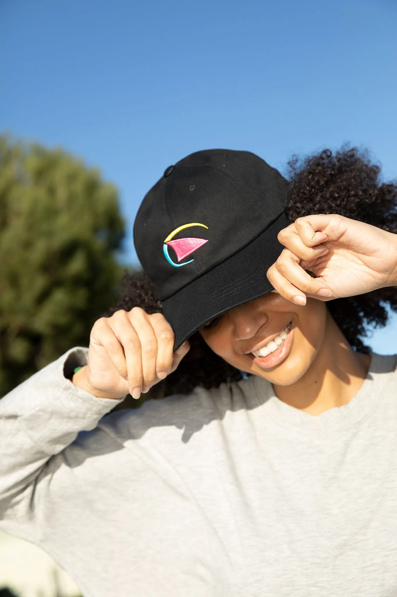 Neon Fin Dad Unstructured Hat Black