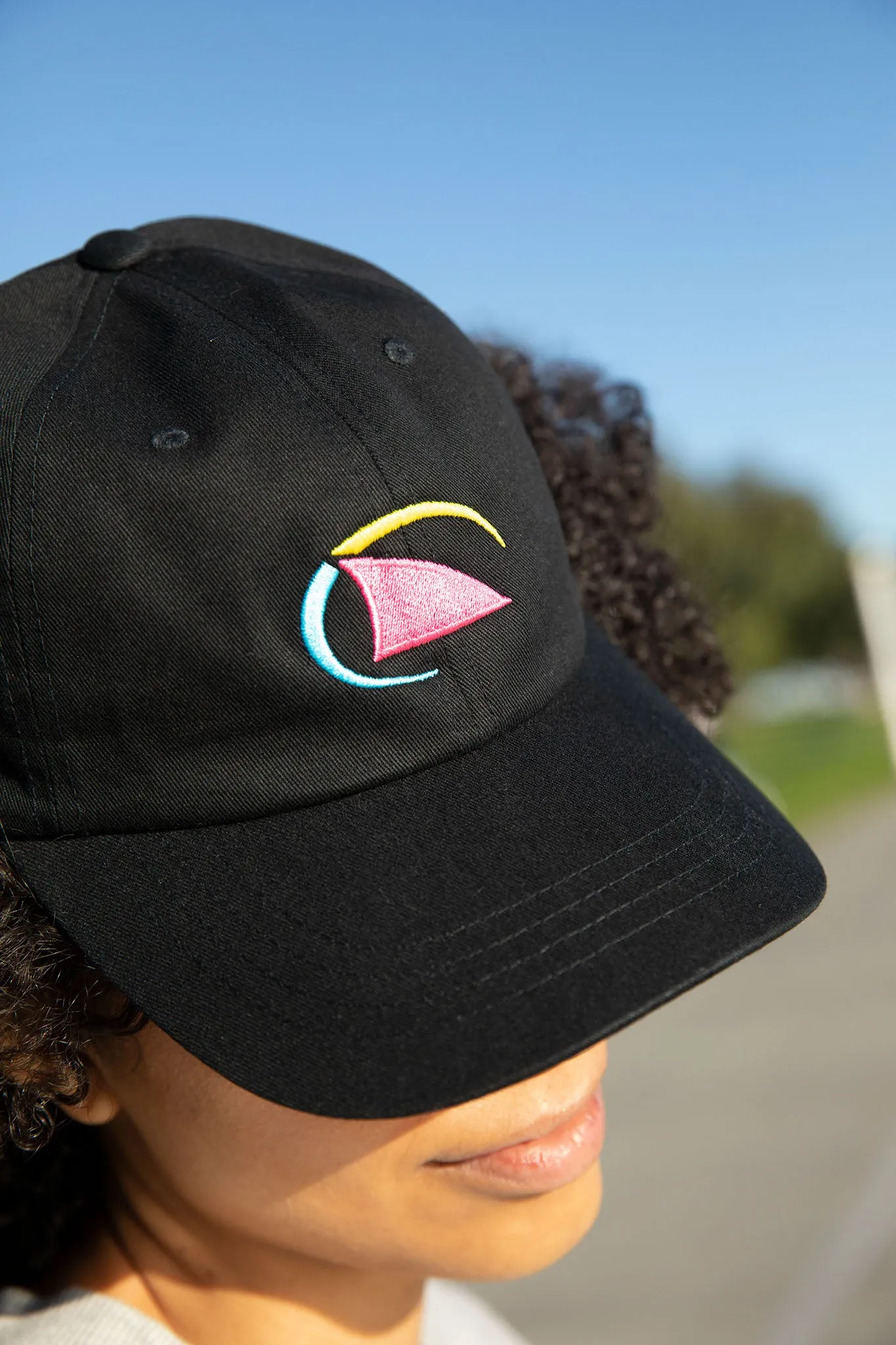 Neon Fin Dad Unstructured Hat Black