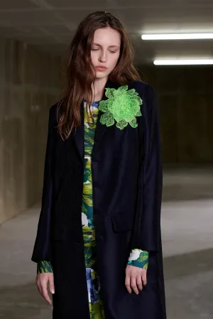 Neon Lime Lace Rose Brooch