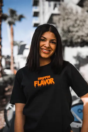 Neon Orange Drippin Flavor | Black Tee