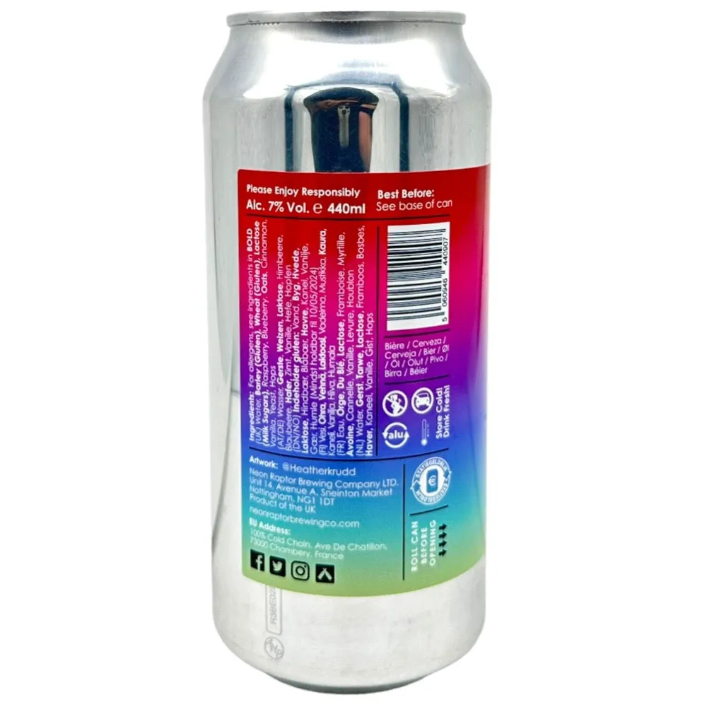 Neon Raptor Vanilla Weisse (Raspberry, Blueberry & Cinnamon)