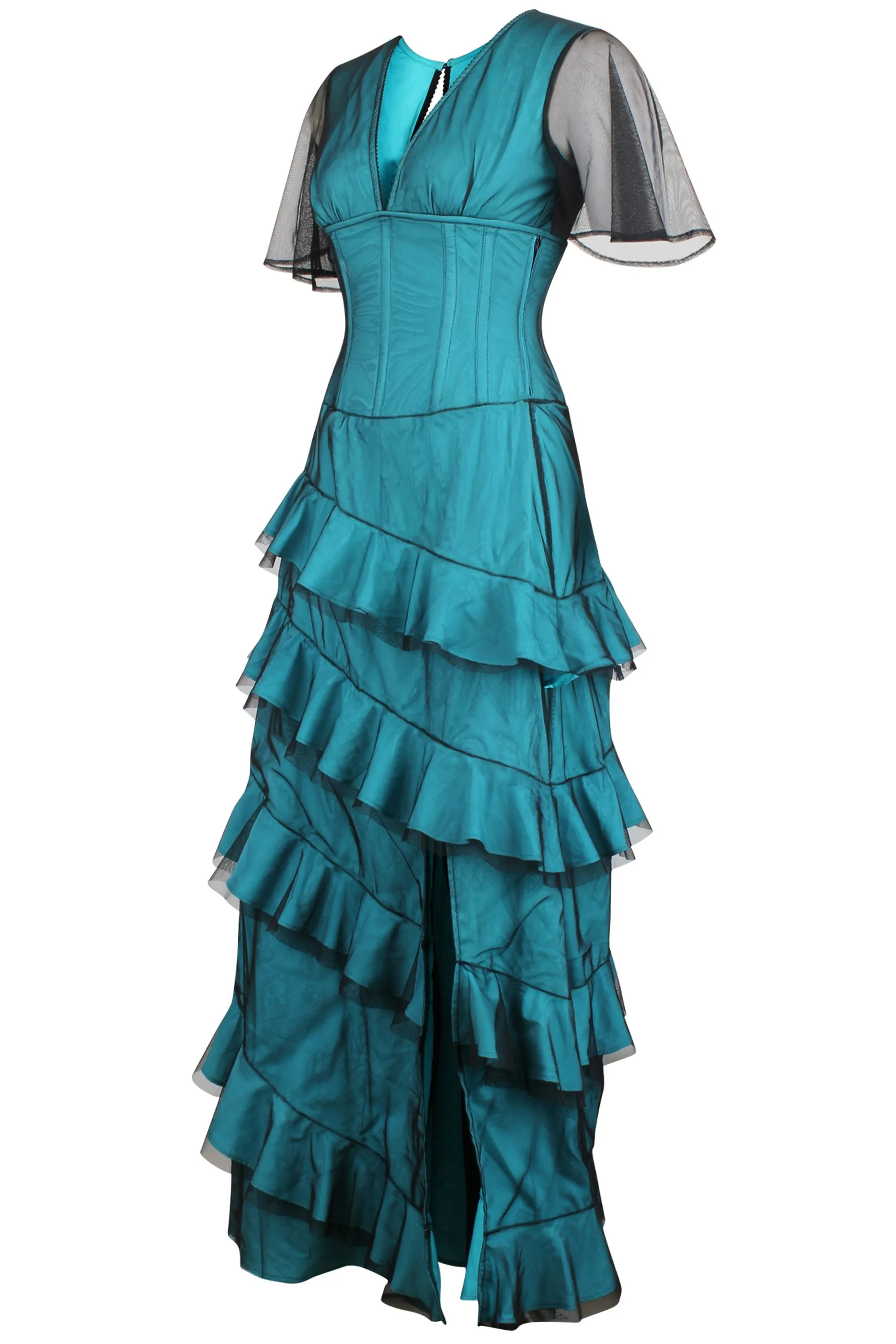 Net Overlay Corset Dress