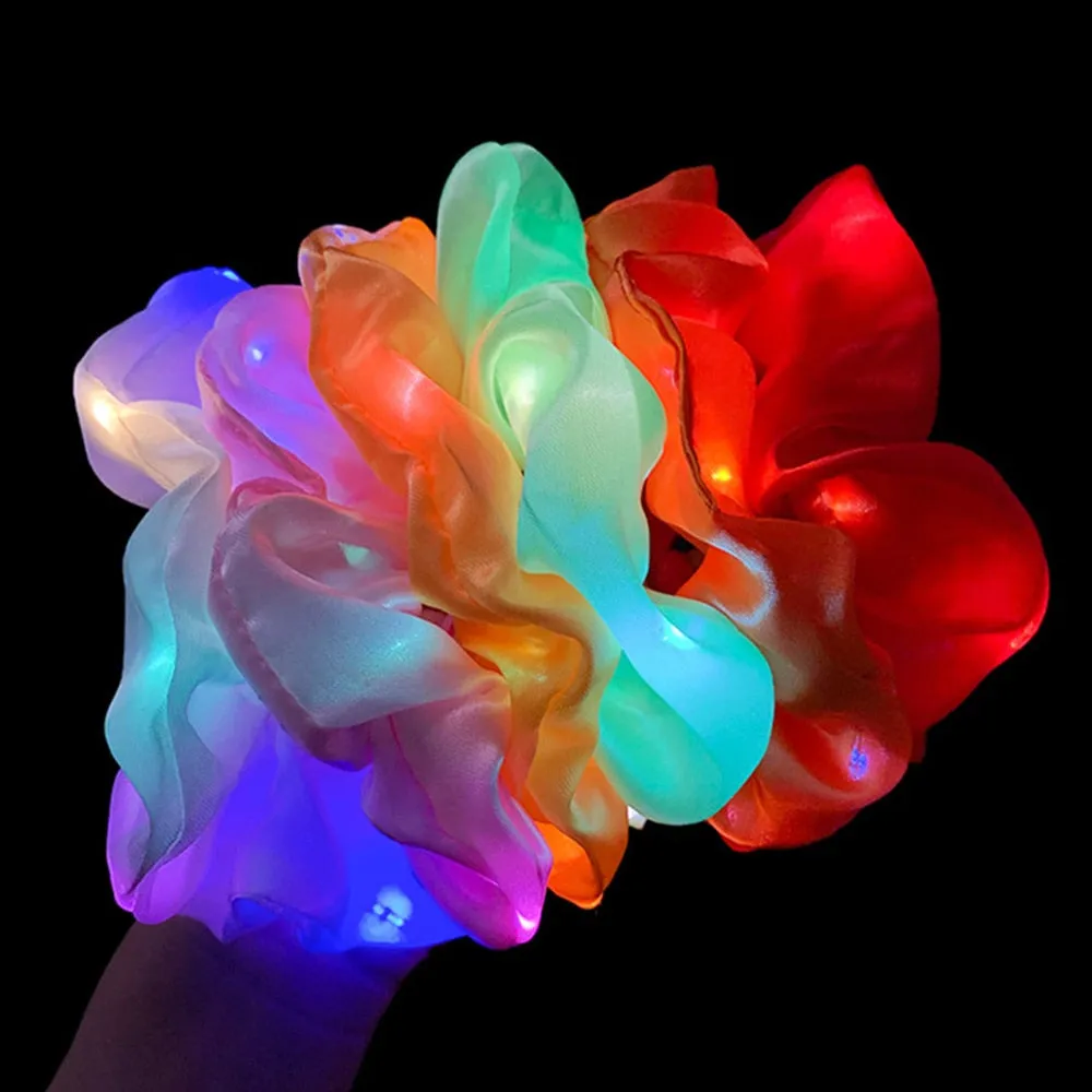 New Arrival Girls LED Luminous Scrunchies Hair Tie Accessories